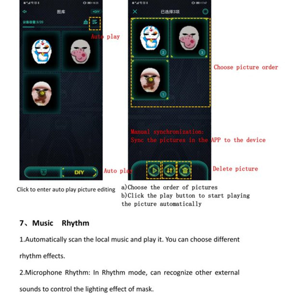 LED Face Transforming Luminous Face Mask for Parties- Battery Powered/USB Rechargeable_11
