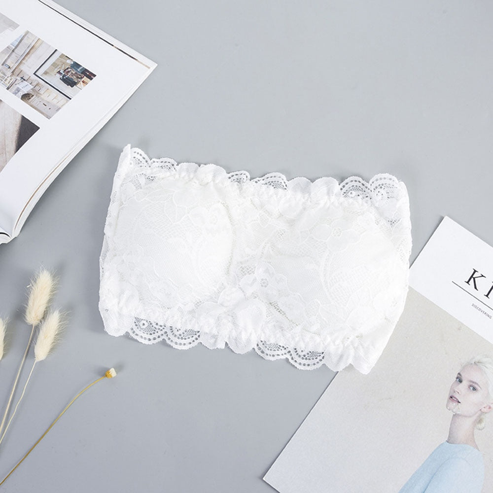 Elastic Strapless Bra Lace Tube Top