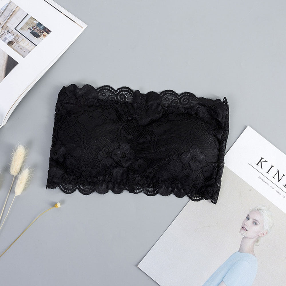 Elastic Strapless Bra Lace Tube Top