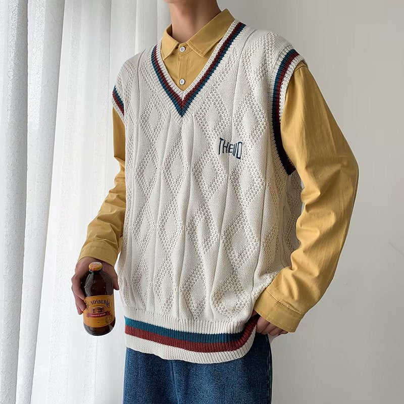 Knitted Men's Sleeveless Loose Casual Wool Vest