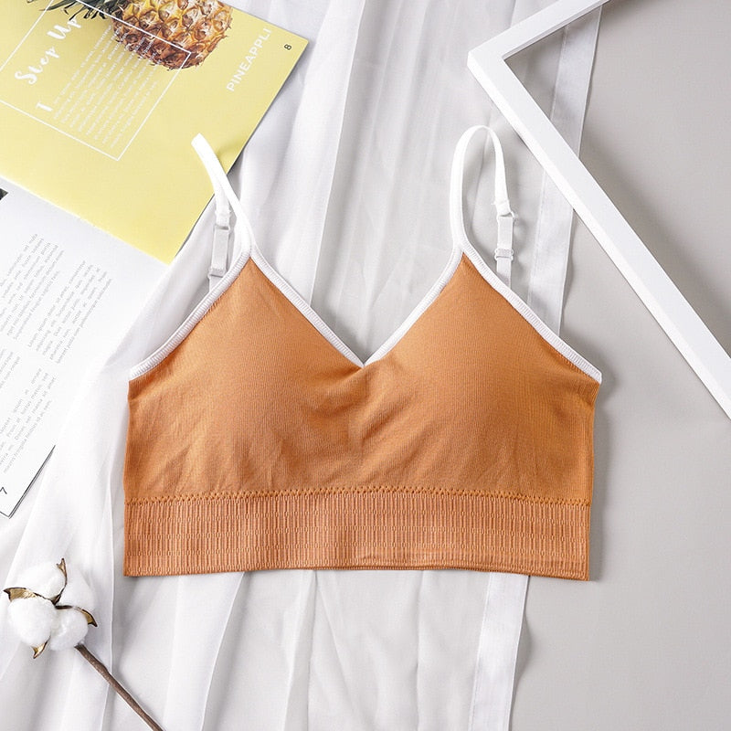Sport Bras Women Cross Strap Push Up Bra Top
